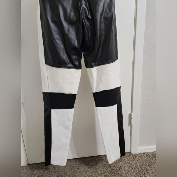 Mistress Rocks Los Angeles PU Black and White Pants Size M - Picture 8 of 11